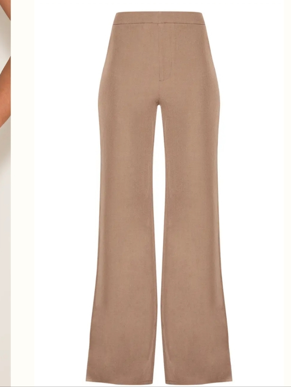 Pretty Little Thing Tall Mushroom Mid Rise Tailored Wide Leg Trousers Sz 4 T New - Picture 3 of 14